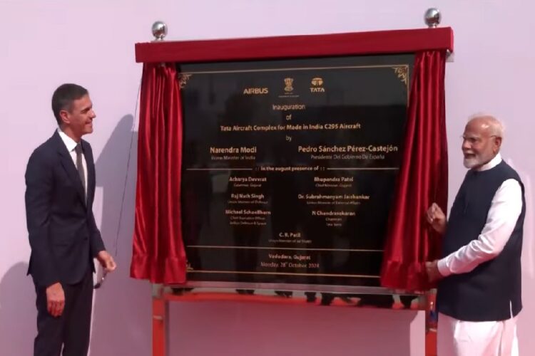 PM Modi and President of Spain inaugurate the assembly unit of Tata Airbus